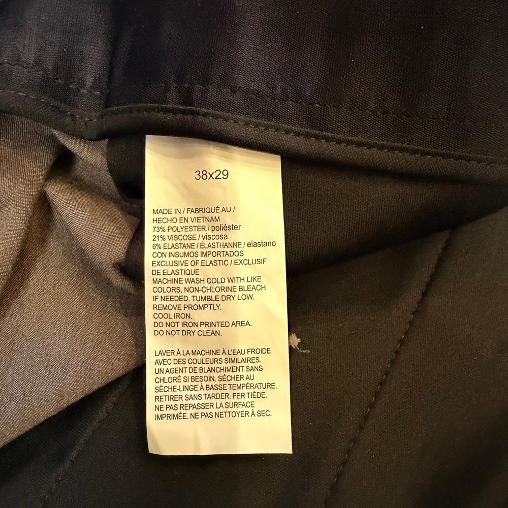 Savane Complete Comfort 4-Way Stretch Dress Pants 38x29 Grey Straight Fit - Picture 7 of 9